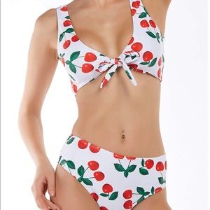 NEW High waisted cherry print bikini